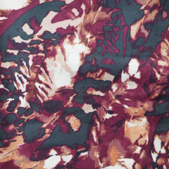 Webware Modal Blusenstoff Kleidstoff abstraktes Muster, petrol burgundy