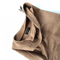 Wildleder Tasche Shopper Beutelform - beige