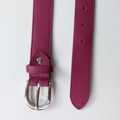 Ledergrtel Uni Gr. 85 (104 cm) silberne Schnalle, burgundy