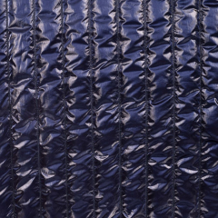 Steppstoff Streifen wattiert glnzend, navy dunkelblau