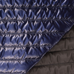 Steppstoff Streifen wattiert glnzend, navy dunkelblau