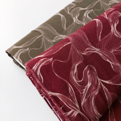 Viskose Stoff Viskose Crepe Webware abstraktes Muster, hellbeige khakigrn