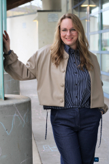 Lederimitat mit Wildleder-Imitat Rcken elastisch, matt dunkelblau