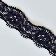 Spitzenband weich elastisch 20 mm, dunkelblau