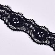 Spitzenband weich elastisch 20 mm, schwarz