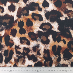 Sweatstoff French Terry Leopardenmuster, camel schwarz