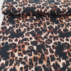 Sweatstoff French Terry Leopardenmuster, camel schwarz