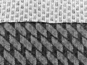 RESTSTCK 153 cm Strickstoff elastisch Doubleface Lace Rauten, anthrazit