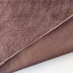 butterweiches Fellimitat Plsch Fake Fur, dunkelbraun