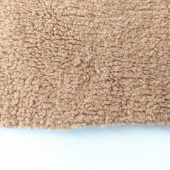 Teddyfleece Teddystoff Schaffell Optik weich dick uni - camel