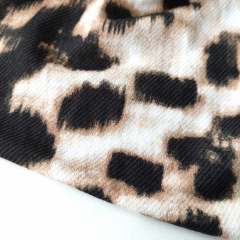 Viskose Twillstoff Leopardenmuster, braun schwarz ecrue