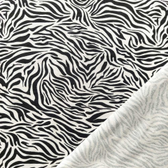 Jerseystoff Baumwolle Zebramuster, schwarz ecrue