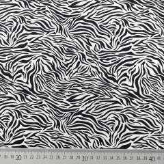 Jerseystoff Baumwolle Zebramuster, schwarz ecrue