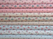 RESTSTCK 138 cm Baumwollstoff Rosen Bouquet, rot petrol rosa