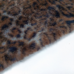 Fellimitat Leopardenmuster Pelzimitat Animal Print flauschig weich, braun dunkelbraun