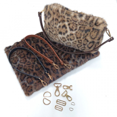 Fellimitat Leopardenmuster Pelzimitat Animal Print flauschig weich, braun dunkelbraun