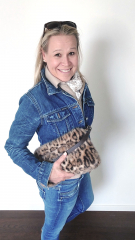 Fellimitat Leopardenmuster Pelzimitat Animal Print flauschig weich, braun dunkelbraun