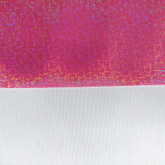 Regenmantelstoff Foliendruck Regenbogen-Glitzer pink