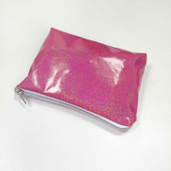Regenmantelstoff Foliendruck Regenbogen-Glitzer pink