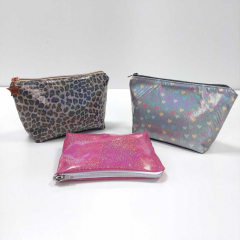 Regenmantelstoff Foliendruck Regenbogen-Glitzer pink