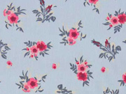 RESTSTCK 50 cm Baumwollstoff Rosen Bouquet, rot hellblau