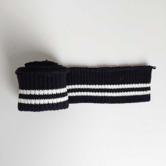 Fertigbndchen Streifen College Style, cremewei schwarz