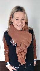 Schal Halstuch flauschig weich, cognac braun