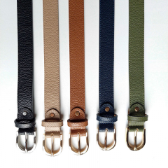 Ledergrtel Damen - Gr. 95 (114 cm) - silberne Schnalle - cognac braun - Made in Italy