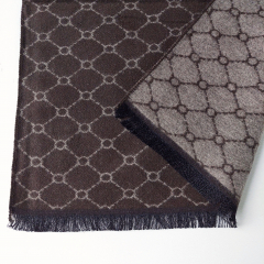 Schal Halstuch Gitternetzmuster grafisch, beige dunkelbraun