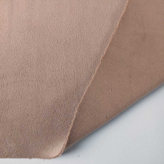 Doubleface Stoff Samt & Fleece elastisch uni - camel