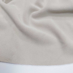 Doubleface Stoff Samt & Fleece elastisch uni - helltaupe
