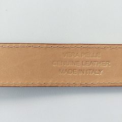 Lederg�rtel Damen - Gr. 85 (104 cm) - silberne Schnalle - cognac braun - Made in Italy