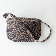 Bauchtasche Wildleder kleines Leomuster Animal Print - schwarz braun braun -B-Ware