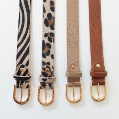 Wildlederg�rtel kleines Leopardenmuster Gr. 100 (119 cm L�nge) goldene Schnalle, beige schwarz - Made in Italy