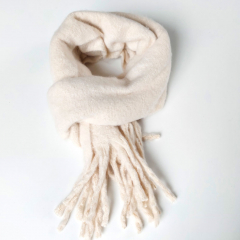 Schal mit Fransen Halstuch flauschig weich, wollwei