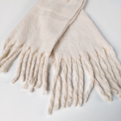 Schal mit Fransen Halstuch flauschig weich, wollwei