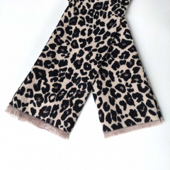Schal Leopardenmuster - schwarz braun hellbeige