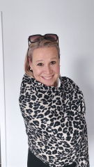 Schal Leopardenmuster - schwarz braun hellbeige
