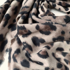 Schal Halstuch Leopardenmuster weich, schwarz braun auf beige