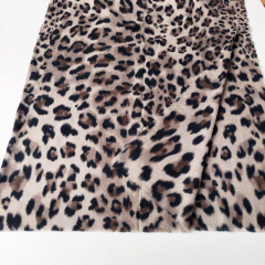 Schal Halstuch Leopardenmuster weich, schwarz braun auf beige