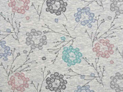 Organic Sweat Zweige Blumen, hellgrau melange