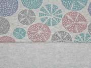 RESTSTCK 64 cm Bio-Sweatstoff Muscheln,  hellgrau