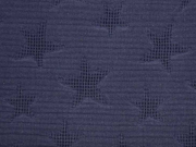 Frotteestoff Jacquard Sterne, dunkelblau