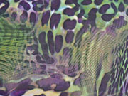 RESTSTÜCK 95 cm Chiffon Leoparden Muster, olivgrün lila