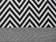 RESTSTCK 71 cm Jacquard Jersey Zick Zack, schwarz meliert