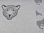 Jacquardjersey Panel Leopard, grau