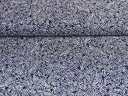 RESTSTÜCK 60 cm Viskose Striche, weiß dunkelblau
