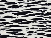 Viskosejerseystoff Animal Print Tierprint, schwarz creme