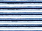Jersey Ringelstreifen 3 mm garngefärbt, dunkelblau jeansblau weiß