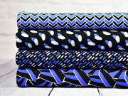 Viskose grafisches Muster italienischer Stil B-WARE , wei blau schwarz
